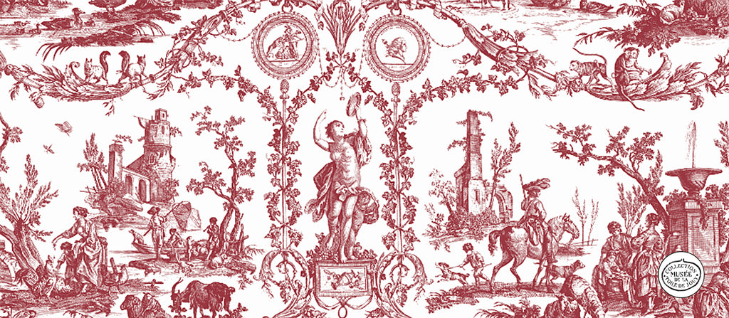 Toile de Jouy - Granato bianco Liberty americano 1783