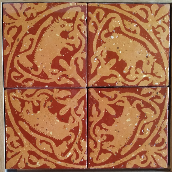 Abbazia di Fontenay - Piastrella con cinghiali del XII secolo