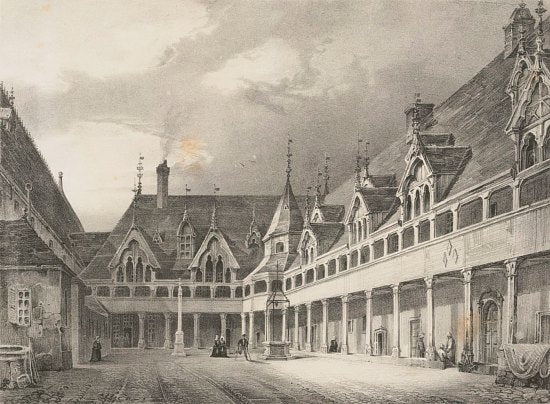 Hospices de Beaune - Gravure de la cour