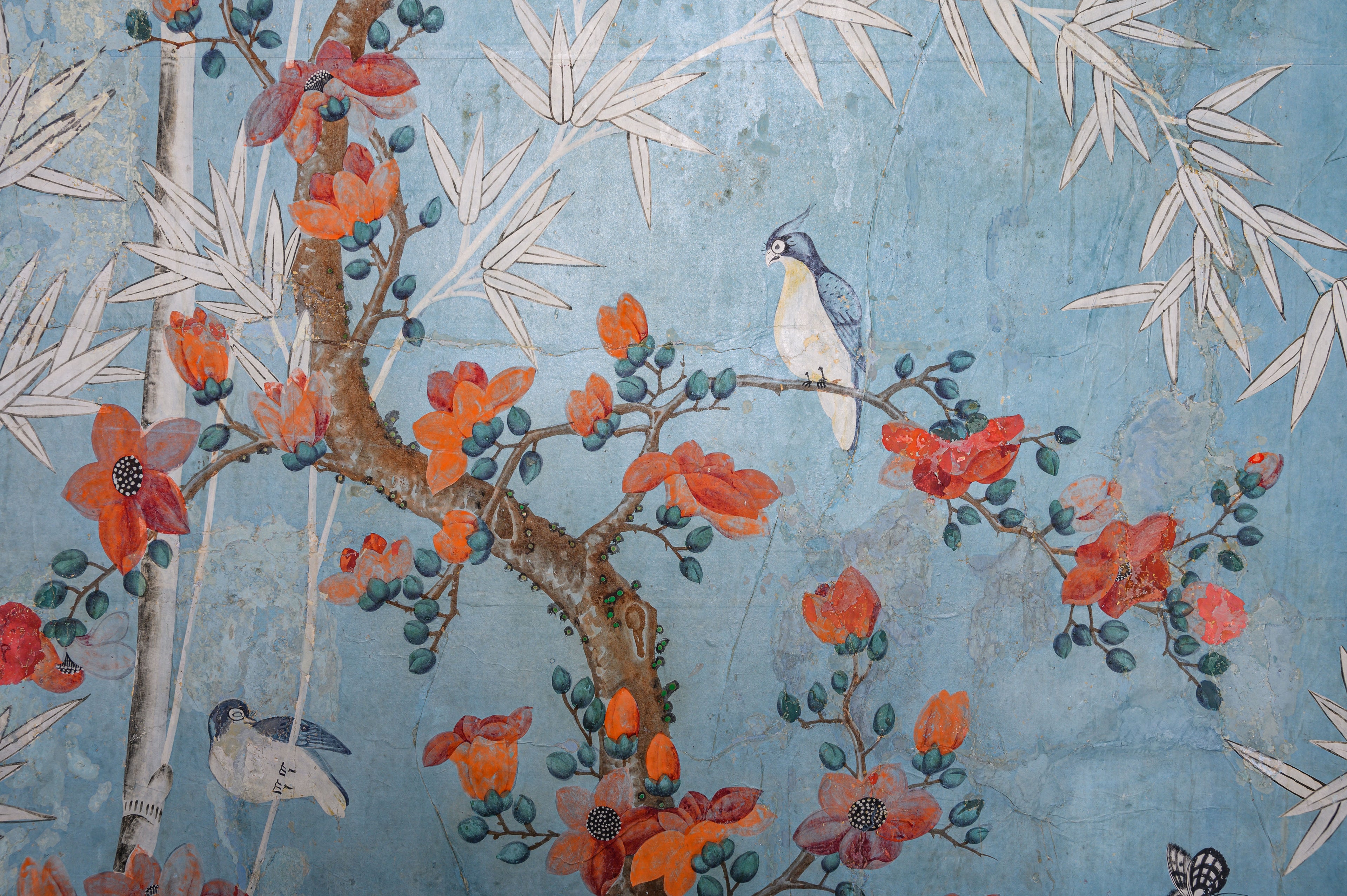 Château de Maintenon - Toile peinte XVIIème siècle, cabinet chinois