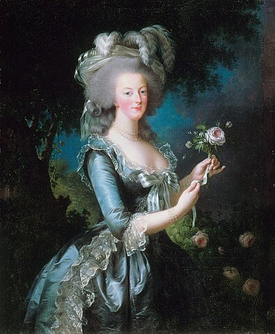 Marie Antoinette - Médaillon Rose sur gravure Bleue - Bougie d art