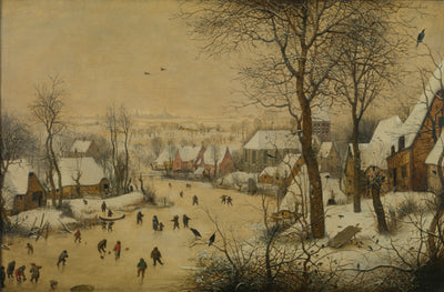 Peter Brueghel - Paysage d'Hiver avec pâtineurs et piège aux oiseaux - 1565