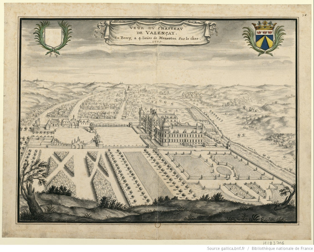 Castello di Valençay - Incisione Gaignières (1642-1715)