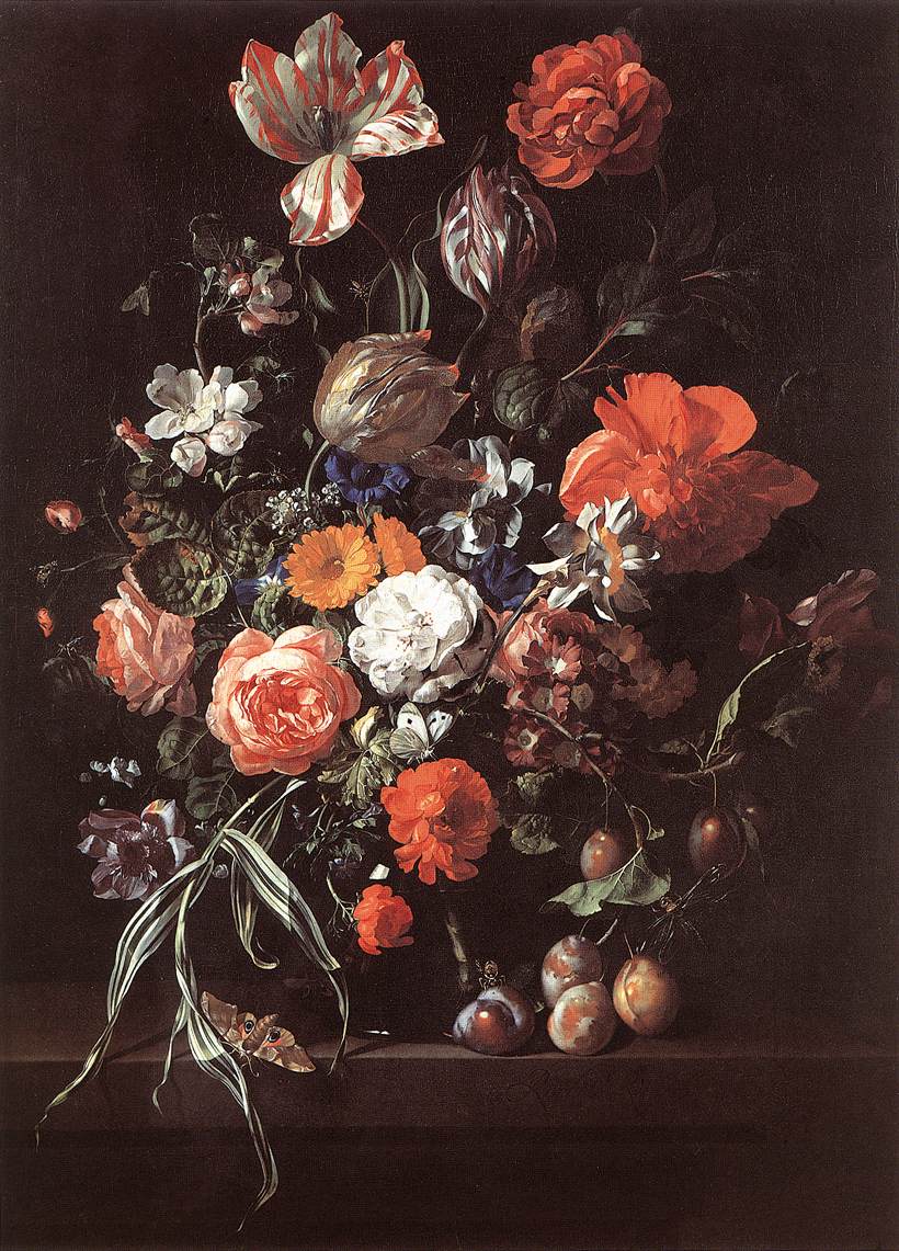 Rachel Ruysch - Bouquet of Plants and Plums 1704 - Musée Royal des Beaux Arts de Bruxelles